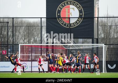 Rotterdam, pays-Bas. 27 janvier 2024. Rotterdam - joueurs pendant le match entre Feyenoord V1 et FC Twente V1 à Nieuw Varkenoord le 27 janvier 2024 à Rotterdam, pays-Bas. Crédit : photos boîte à boîte/Alamy Live News Banque D'Images