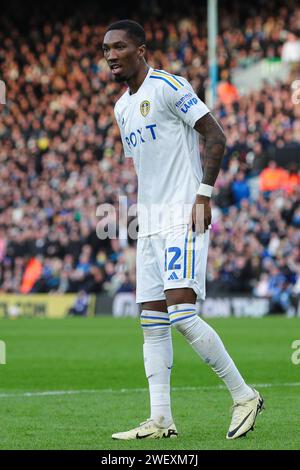 Jaidon Anthony de Leeds United lors du match du quatrième tour de la coupe Emirates FA Leeds United vs Plymouth Argyle à Elland Road, Leeds, Royaume-Uni, le 27 janvier 2024 (photo de James Heaton/News Images) Banque D'Images