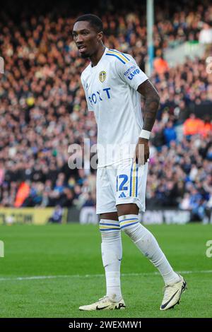 Leeds, Royaume-Uni. 27 janvier 2024. Jaidon Anthony de Leeds United lors du match du quatrième tour de la coupe Emirates FA Leeds United vs Plymouth Argyle à Elland Road, Leeds, Royaume-Uni, le 27 janvier 2024 (photo de James Heaton/News Images) à Leeds, Royaume-Uni le 1/27/2024. (Photo de James Heaton/News Images/Sipa USA) crédit : SIPA USA/Alamy Live News Banque D'Images