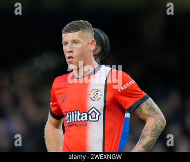 Ross Barkley de Luton Town, lors du match du quatrième tour de la coupe Emirates FA Everton vs Luton Town à Goodison Park, Liverpool, Royaume-Uni, le 27 janvier 2024 (photo Steve Flynn/News Images) Banque D'Images