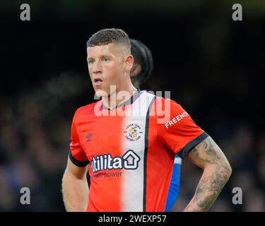 Liverpool, Royaume-Uni. 27 janvier 2024. Ross Barkley de Luton Town, lors du match du quatrième tour de la coupe Emirates FA Everton vs Luton Town à Goodison Park, Liverpool, Royaume-Uni, le 27 janvier 2024 (photo Steve Flynn/News Images) à Liverpool, Royaume-Uni le 1/27/2024. (Photo Steve Flynn/News Images/Sipa USA) crédit : SIPA USA/Alamy Live News Banque D'Images