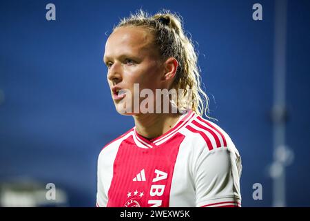 Amsterdam, pays-Bas. 27 janvier 2024. AMSTERDAM, 27-01-2024, de Toekomst, Azerion Eredivisie vrouwen, Ajax - Fortuna Sittard (femmes), saison 2023/2024, pendant le match Ajax - Fortuna Sittard (femmes), joueur Ajax Tiny Hoekstra crédit : Pro Shots/Alamy Live News Banque D'Images