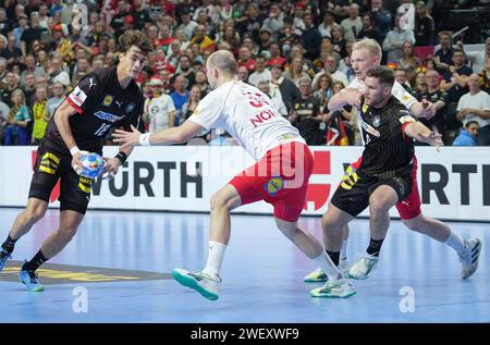 Cologne, Allemagne. 26 janvier 2024. © Laurent Lairys/MAXPPP - Cologne 26/01/2024 Julien Koster d'Allemagne lors du match de handball de demi-finale de l'EHF Euro 2024 entre l'Allemagne et le Danemark le 26 janvier 2024 au Lanxess-Arena de Cologne, Allemagne - photo Laurent Lairys/MAXPPP crédit : MAXPPP/Alamy Live News Banque D'Images