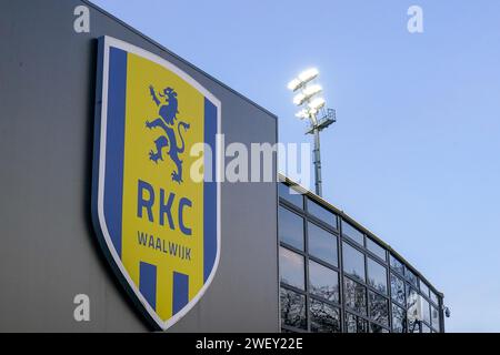 Waalwijk, pays-Bas. 27 janvier 2024. WAALWIJK, PAYS-BAS - JANVIER 27 : vue extérieure du Mandemakers Stadion avant le match néerlandais d'Eredivisie entre RKC Waalwijk et Sparta Rotterdam au Mandemakers Stadion le 27 janvier 2024 à Waalwijk, pays-Bas. (Photo Rene Nijhuis/Orange Pictures) crédit : Orange pics BV/Alamy Live News Banque D'Images