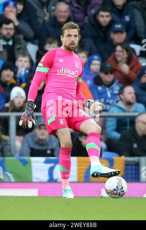Liverpool, Royaume-Uni. 27 janvier 2024. Tim Krul le gardien de Luton Town. Emirates FA Cup, match de 4e tour, Everton contre Luton Town au Goodison Park à Liverpool le samedi 27 janvier 2024. Cette image ne peut être utilisée qu'à des fins éditoriales. Usage éditorial uniquement, photo de Chris Stading/Andrew Orchard photographie sportive/Alamy Live News crédit : Andrew Orchard photographie sportive/Alamy Live News Banque D'Images