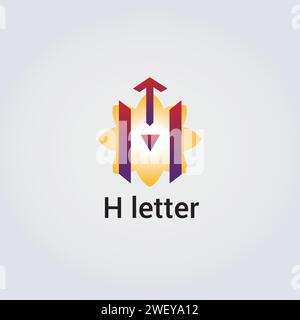H lettre Icon Design logo isolé unique Design marque identité d'entreprise diverses couleurs éditable modèle vecteur monogramme emblème Illustration marque Illustration de Vecteur