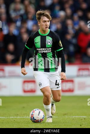 Jack Hinshelwood de Brighton et Hove Albion lors du quatrième tour de la coupe FA Emirates à Bramall Lane, Sheffield. Date de la photo : samedi 27 janvier 2024. Banque D'Images