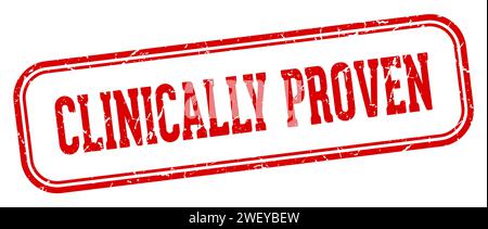 timbre cliniquement prouvé. tampon rectangulaire cliniquement prouvé isolé sur fond blanc Illustration de Vecteur