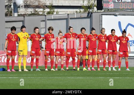 Roma, Lazio. 27 janvier 2024. RomaÕs départ de la formation lors du match de championnat Serie A femmes 2023-2024 entre Roma Women et Sampdoria Women au stade Tre Fontane à Rome, Italie, le 27 janvier 2024. Crédit : massimo insabato/Alamy Live News Banque D'Images