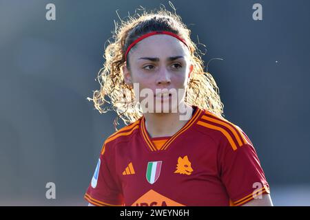 Roma, Lazio. 27 janvier 2024. Benedetta Glionna de AS Roma Woman lors du match de championnat Serie A Women 2023-2024 entre Roma Women et Sampdoria Women au stade Tre Fontane à Rome, Italie, le 27 janvier 2024. Crédit : massimo insabato/Alamy Live News Banque D'Images