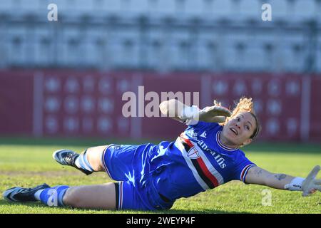 Roma, Lazio. 27 janvier 2024. Amanda Tampieri de Sampdoria femmes lors du match de championnat Serie A femmes 2023-2024 entre Roma Women et Sampdoria femmes au stade Tre Fontane à Rome, Italie, le 27 janvier 2024. Crédit : massimo insabato/Alamy Live News Banque D'Images