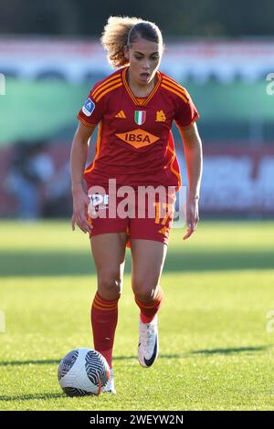 Roma, Lazio. 27 janvier 2024. Alayah Pilgrim de AS Roma Woman lors du match de championnat Serie A Women 2023-2024 entre Roma Women et Sampdoria Women au stade Tre Fontane à Rome, Italie, le 27 janvier 2024. Crédit : massimo insabato/Alamy Live News Banque D'Images