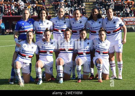 Roma, Lazio. 27 janvier 2024. La formation de départ de Sampdoria lors du match de championnat Serie A Women 2023-2024 entre Roma Women et Sampdoria Women au stade Tre Fontane à Rome, Italie, le 27 janvier 2024. Crédit : massimo insabato/Alamy Live News Banque D'Images