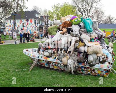 Œuvres d'art en plein air, Detroit, Michigan, États-Unis, Banque D'Images