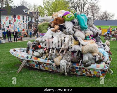 Œuvres d'art en plein air, Detroit, Michigan, États-Unis, Banque D'Images