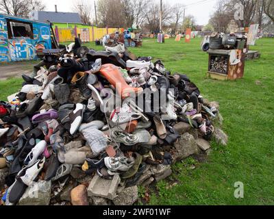 The Heidelberg Project Artwork, Detroit, Michigan, États-Unis, Banque D'Images