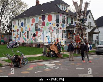 Œuvres d'art en plein air, Detroit, Michigan, États-Unis, Banque D'Images