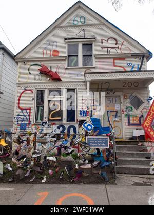 Œuvres d'art en plein air, Detroit, Michigan, États-Unis, Banque D'Images