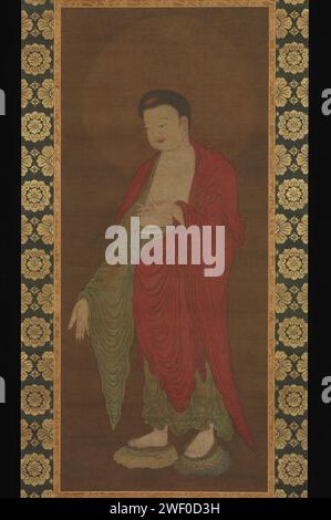 Anonyme - Bouddha Amitabha descendant de sa Terre Pure Banque D'Images