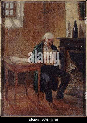 Anonyme - Portrait de Pierre-Jean Béranger (1780-1857), dans sa cellule de Sainte-Pélagie Banque D'Images