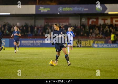 Crawley, Royaume-Uni. 27 janvier 2024. Broadfield Stadium, Crawley, Angleterre, 27 janvier 2024 : Fran Kirby (14 Chelsea) en action lors du match de Barclays Womens Super League entre Brighton et Chelsea au Broadfield Stadium, Crawley. (Tom Phillips/SPP) crédit : SPP Sport Press photo. /Alamy Live News Banque D'Images