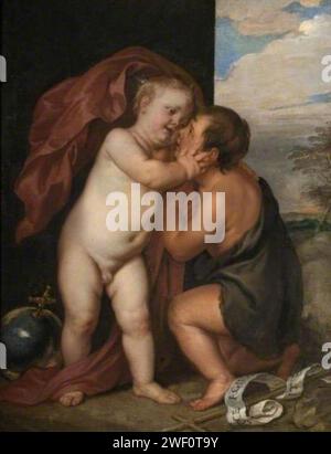 Anthony van Dyck - Christus en Johannes de Doper als Kind - 76 - Lamport Hall. Banque D'Images