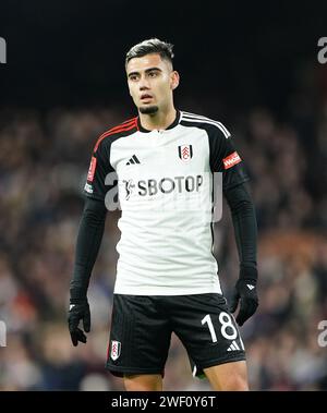 Andreas Pereira de Fulham lors du match de quatrième tour de la Emirates FA Cup à Craven Cottage, Londres. Date de la photo : samedi 27 janvier 2024. Banque D'Images