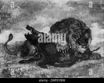 Antoine Louis Barye - Lion et sanglier - 26,774 Banque D'Images