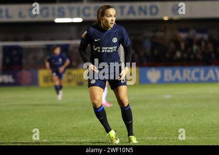 Crawley, Royaume-Uni. 27 janvier 2024. Broadfield Stadium, Crawley, Angleterre, 27 janvier 2024 : Guro Reiten (Chelsea 11) lors du match WSL entre Brighton Hove Albion et Chelsea au Broadfield Stadium, Crawley, Royaume-Uni, le 27 janvier 2024 (Bettina Weissensteiner/SPP) crédit : SPP Sport Press photo. /Alamy Live News Banque D'Images