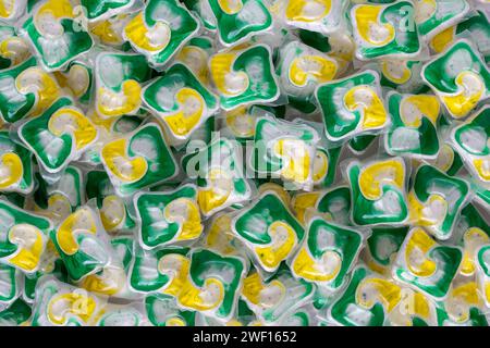Capsules de détergent pour lave-vaisselle et ou fond de savon à lessive Banque D'Images