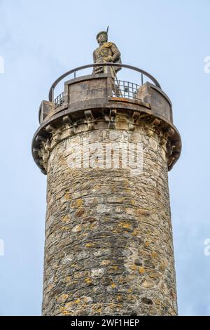 Glenfinnan Bliadhna Phrionnsa, National Trust for Scotland Jacobite Monument avec Prince Charles Edward aussi connu sous le nom Bonney Prince Charlie Banque D'Images