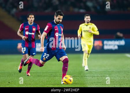 Ilkay Gundogan du FC Barcelone lors du match de football de championnat d'Espagne de Liga entre le FC Barcelone et Villarreal CF le 27 janvier 2024 à l'Estadio Olimpico de Montjuic à Barcelone, Espagne Banque D'Images