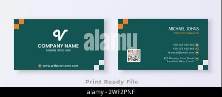 Modèle de carte de visite simple. Modèle de carte de visite moderne, créatif et propre. Modèle de carte de visite créative recto-verso. Illustration de Vecteur
