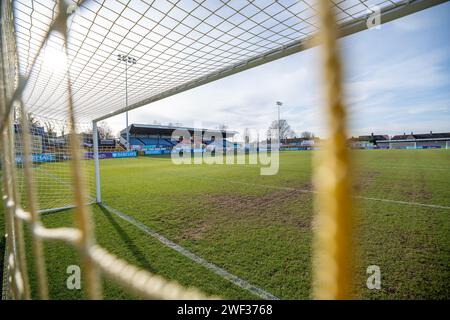 Sutton, Royaume-Uni. 28 janvier 2024. Le VBS Community Stadium, Sutton, Angleterre, janvier 28 2024 vue d'ensemble avant le match de championnat FA Womens entre Crystal Palace et Charlton Athletic au VBS Community Stadium, Sutton, Angleterre (Stephen Flynn/SPP) crédit : SPP Sport Press photo. /Alamy Live News Banque D'Images