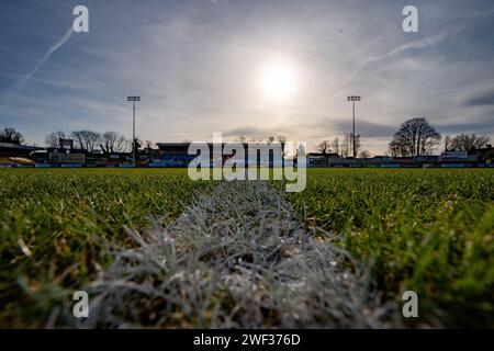 Sutton, Royaume-Uni. 28 janvier 2024. Le VBS Community Stadium, Sutton, Angleterre, janvier 28 2024 vue d'ensemble avant le match de championnat FA Womens entre Crystal Palace et Charlton Athletic au VBS Community Stadium, Sutton, Angleterre (Stephen Flynn/SPP) crédit : SPP Sport Press photo. /Alamy Live News Banque D'Images