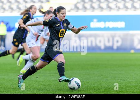 Liège, Belgique. 27 janvier 2024. Stefania Vatafu (10) d'Anderlecht photographiée lors d'un match de football féminin entre Standard Femina de Liège et AA Gent Ladies lors de la 15e journée de la saison 2023 - 2024 dans la Super League Belge Lotto Womens, le samedi 27 janvier 2024 à Liège, BELGIQUE . Crédit : Sportpix/Alamy Live News Banque D'Images