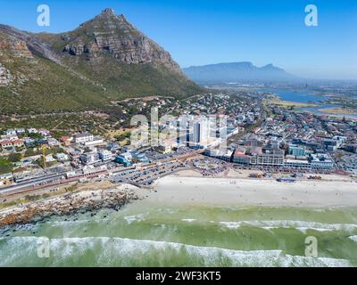 Plage de Muizenberg, Muizenberg, le Cap, Afrique du Sud Banque D'Images