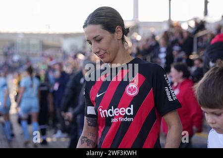 Francfort, Allemagne. 28 janvier 2024. Francfort, Allemagne, 28 janvier 2024 : Sara Doorsoun ( 23 Francfort ) lors du match de football Google Pixel Frauen-Bundesliga entre l'Eintracht Francfort et le 1.FC Köln au Stadion am Brentanobad à Francfort, Allemagne. (Julia Kneissl/SPP) crédit : SPP Sport Press photo. /Alamy Live News Banque D'Images