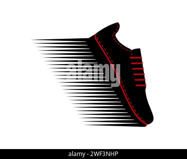 Logo sneaker. Illustration vectorielle. Vue latérale. Illustration de Vecteur