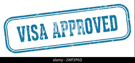 timbre approuvé par visa. timbre rectangulaire approuvé par visa isolé sur fond blanc Illustration de Vecteur