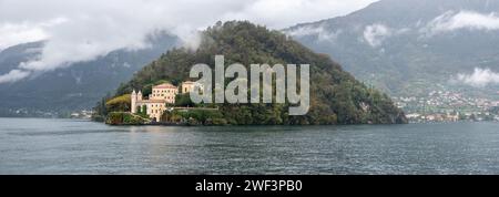 Villa emblématique Balbianello au lac de Côme, Italie, un célèbre décor de film Banque D'Images