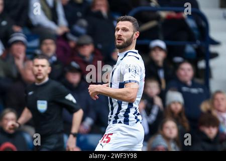 West Bromwich, Royaume-Uni. 28 janvier 2024. Erik Pieters de West Bromwich Albion lors du match du 4e tour de la FA Cup de l'Emirates entre West Bromwich Albion et Wolverhampton Wanderers aux Hawthorns, West Bromwich, Angleterre le 28 janvier 2024. Photo de Stuart Leggett. Usage éditorial uniquement, licence requise pour un usage commercial. Aucune utilisation dans les Paris, les jeux ou les publications d'un seul club/ligue/joueur. Crédit : UK Sports pics Ltd/Alamy Live News Banque D'Images