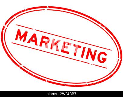 Grunge rouge mot marketing ovale sceau en caoutchouc timbre sur fond blanc Illustration de Vecteur