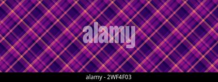 Fond de motif tartan national, plaid vecteur de chèque de couette. Textile de tissu de texture large sans couture en couleur violette et rose. Illustration de Vecteur
