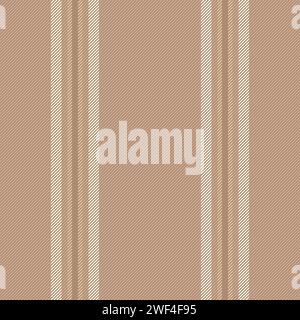 Texture textile de motif de complexité, bande de vecteur de tissu verticale. Tissu de lignes de fond sans couture de jupe dans des couleurs claires et orange. Illustration de Vecteur