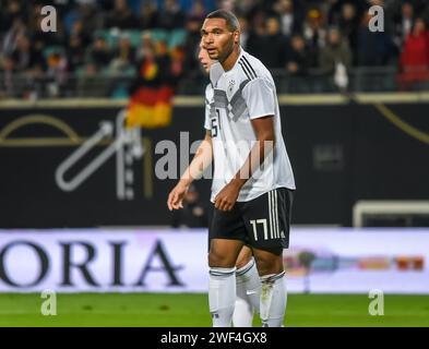 Leipzig, Allemagne – 15 novembre 2018. Le centre-back de l'équipe nationale de football d'Allemagne Jonathan Tah lors de la rencontre internationale amicale Allemagne vs Russie à Leipz Banque D'Images