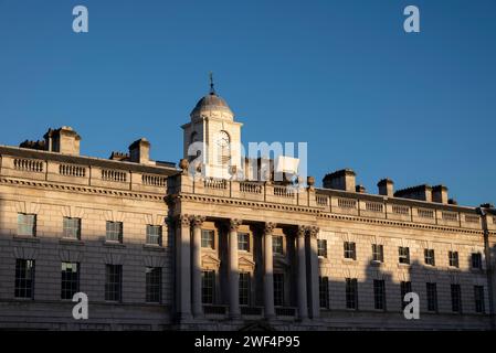 Détail du quadrilatère de l'époque géorgienne de la Somerset House, un grand complexe néoclassique, Londres, Angleterre, Royaume-Uni Banque D'Images