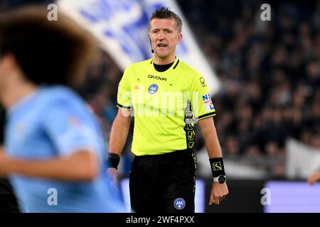 Rome, Italie. 28 janvier 2024. Arbitre Daniele Orsato lors du match de football Serie A entre le SS Lazio et le SSC Napoli au stade Olimpico de Rome (Italie), le 28 janvier 2024. Crédit : Insidefoto di andrea staccioli/Alamy Live News Banque D'Images