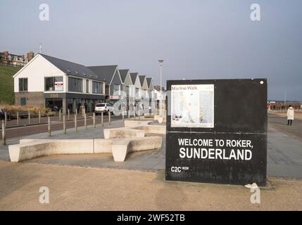 Bienvenue à Roker Sunderland situé à la fin de la côte à côte et Walney pour porter des pistes cyclables, Angleterre, Royaume-Uni Banque D'Images