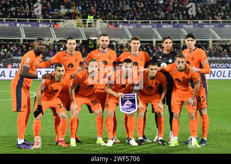 Firenze, Italie. 28 janvier 2024. Foto Massimo Paolone/LaPresse 28 Gennaio 2024 - Firenze, Italia - sport, calcio - Fiorentina vs Inter - Campionato italiano di calcio Serie A TIM 2023/2024 - Stadio Artemio franchi. Nella foto : formazione Inter 28 janvier 2024 Florence, Italie - sport, calcio - Fiorentina vs Inter - Championnat italien de football Serie A 2023/2024 - Artemio franchi Stadium. Dans la photo : crédit inter équipe : LaPresse/Alamy Live News Banque D'Images